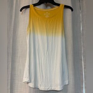 American Eagle Outfitters Yellow to White Ombre Tank Top